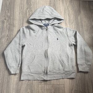 Polo by Ralph Lauren Light Gray Kids Zip-Up Hoodie